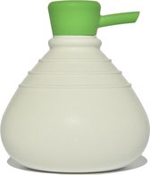 handmatige zeepdispenser SoapBelly | wit met groene dop