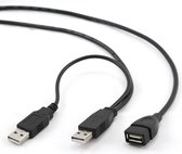 Gembird Dual USB 2.0 A-stekker A-socket verlengkabel 0.9 m
