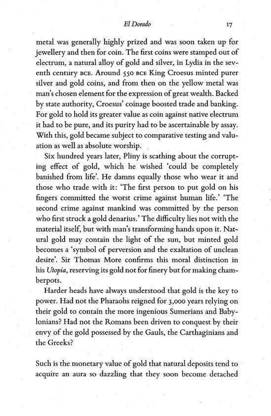 Texte sur l'appréciation historique et la signification symbolique de l'or, de l'Antiquité à la période classique.
