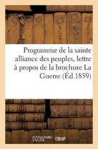 Programme de la Sainte Alliance Des Peuples, Lettre M. Emile de Girardin