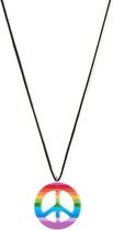 NINGBO PARTY SUPPLIES - Veelkleurig hippie halsketting voor volwassenen - Accessoires > Sieraden