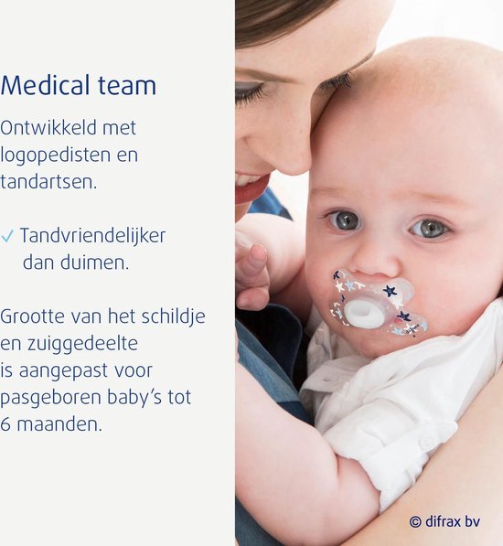 Difrax Fopspeen Natural - 0-6 maanden - Ocean/Lavender/Bubble gum/Vanilla van Merkloos — afbeelding 2