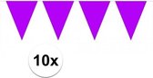 10x drapeau ligne / guirlande violet 10 mètres - total 100 mètres - guirlandes