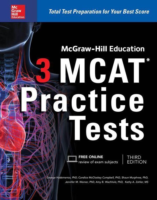 McGraw-Hill Education 3 MCAT Practice Tests, Third Edition - cover