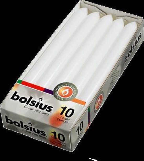 Bolsius Dinerkaarsen Wit 23 cm - 10 Stuks | bol.com