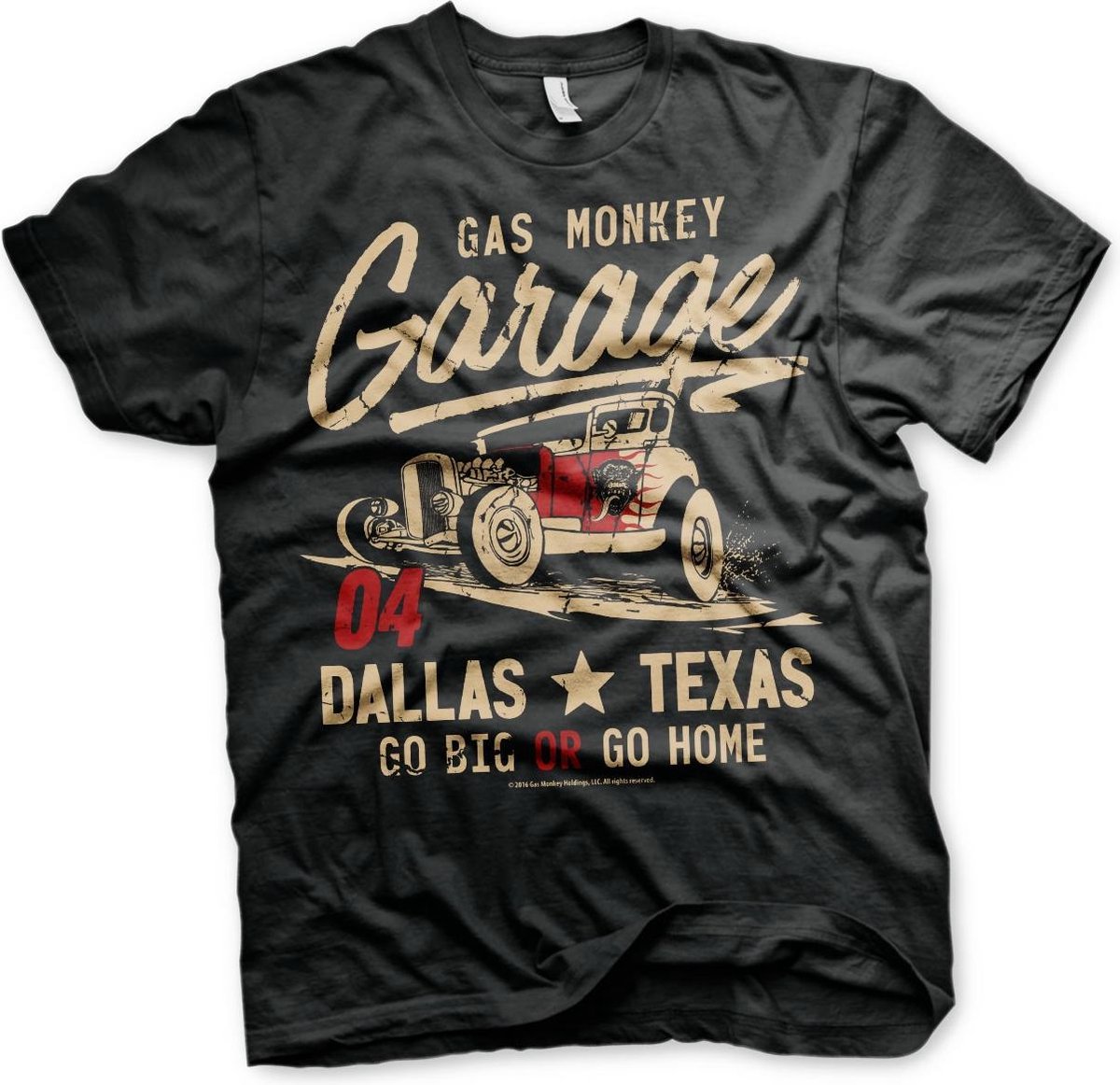 GAS MONKEY - T-Shirt Go Big or Go Home - Black (S)