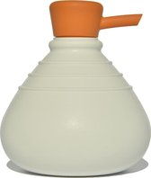 zeepdispenser SoapBelly | wit met oranje dop