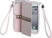 Celly GLAMme Booklet Agenda Studs Flip Book case iPhone 5 5s Pink cover