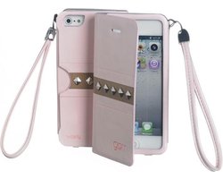 Celly GLAMme Booklet Agenda Studs Flip Book case iPhone 5 5s Pink hoesje