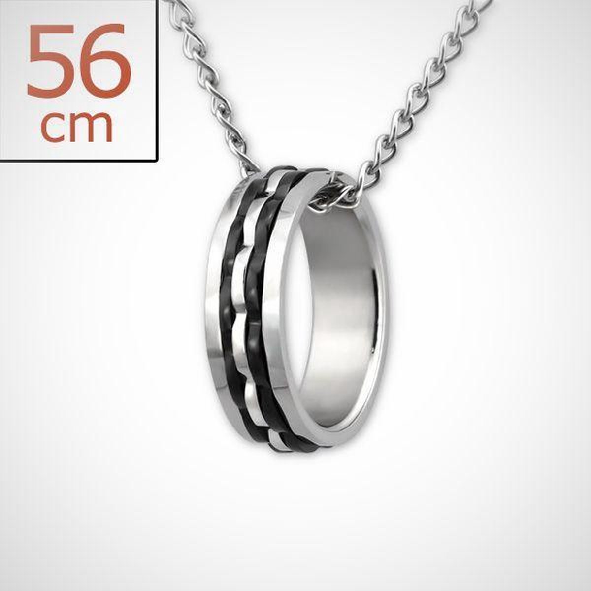 mannenketting met hanger - blackline - RVS
