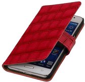 Glans Croco Bookstyle Wallet Case Hoesje voor Galaxy Prime G530F Rood