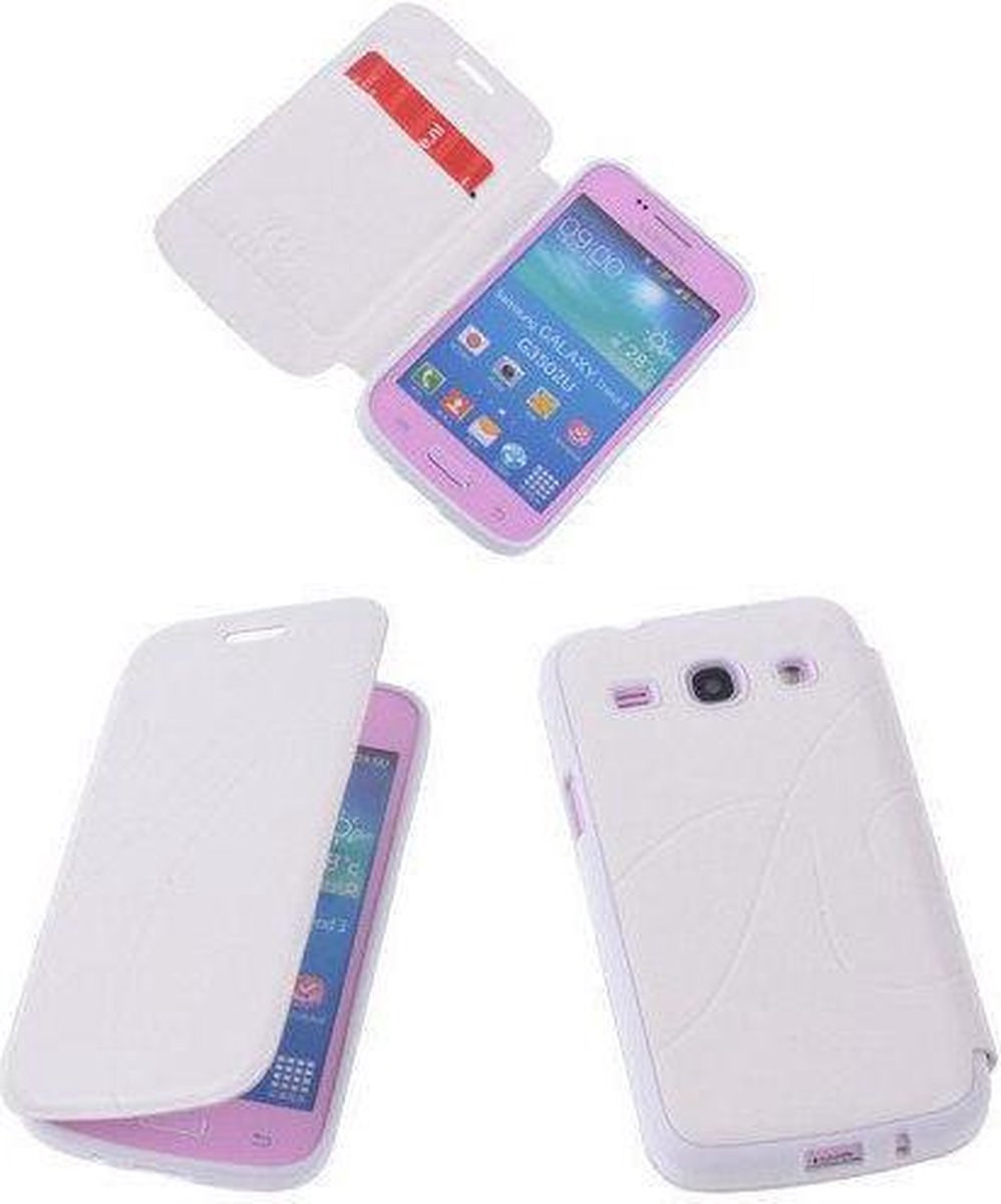Bestcases Wit TPU Book Case Flip Cover Motief Samsung Galaxy Core Plus G3502