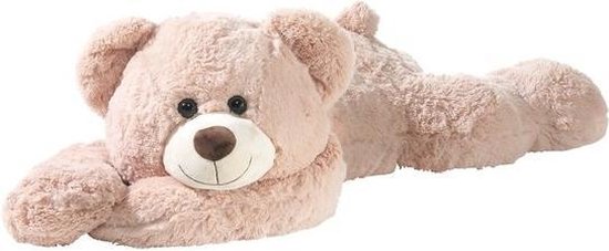 Grote liggende beer knuffel beige 120 cm bol.com