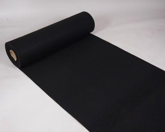 Zwarte loper - tapijtloper - 1 m x 10 m - beschermfolie | bol.com
