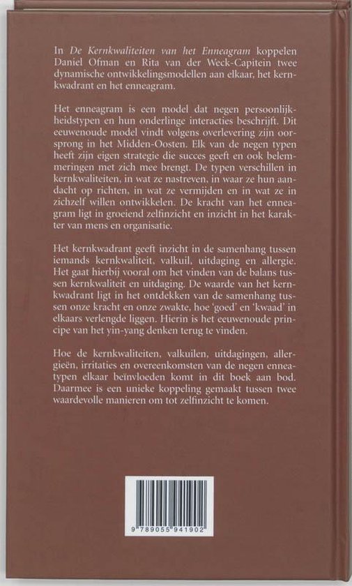 Achterkant van een boek met Nederlandse tekst en een barcode.