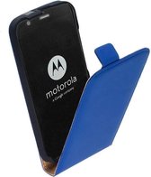Premium Blauw Motorola Moto G2 (2014) Lederen Flip case cover
