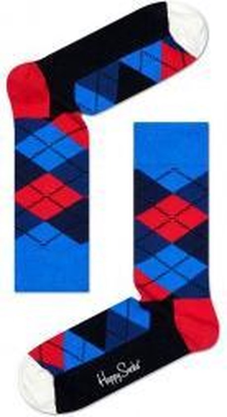 Happy Socks-  Argyle - Blauw/Rood -Unisex - Maat 36-40