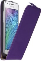 Paars Lederen Flip case case Telefoonhoesje Samsung Galaxy J1