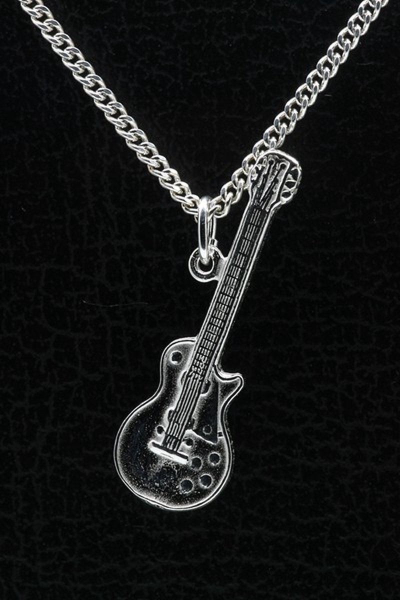Zilveren Gibson electrische gitaar ketting hanger