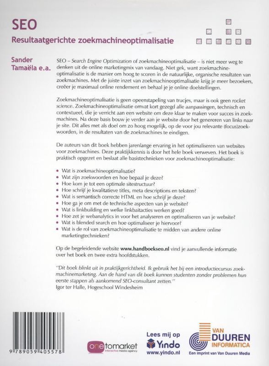 Handboek - Handboek SEO - back cover