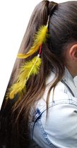 Jessidress Ibiza Style Haarclip met Veren - Geel
