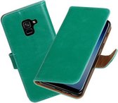 BestCases - Samsung Galaxy A8 2018 Pull-Up booktype hoesje groen