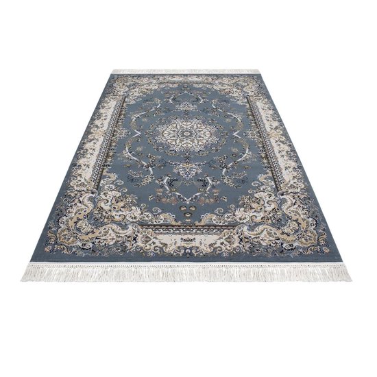 Hedendaags bol.com | Vloerkleed klassiek Hasankeyf perzisch tapijt blauw 80x300cm SN-31
