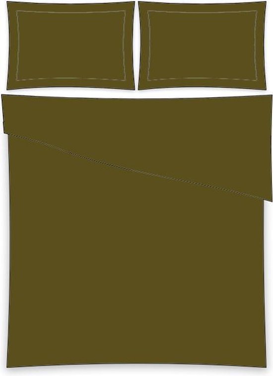 BKF Uni Percal Dekbedovertrek - Litsjumeaux - 240x200/220 cm - Army Groen