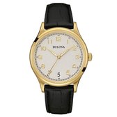 Bulova Classic Vintage 97B147 Horloge - Leer - Zwart - Ø 40 mm