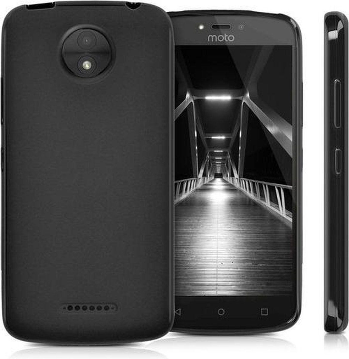 Geschikt voor Siliconen tpu case Motorola Moto C zwart hoesje