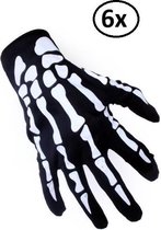 6x paar handschoenen skelet