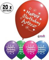 20 x ballonnen "happy birthday Arthur " Ø 33 cm pro qualiteit