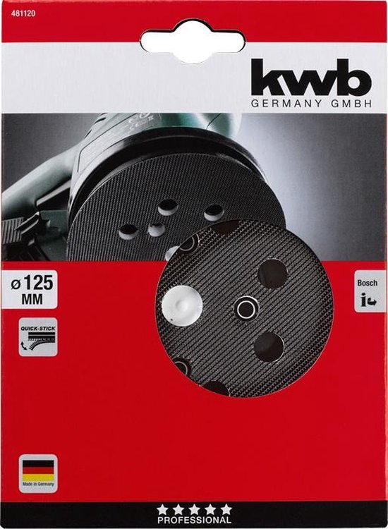 KWB QuickStick Schuurplateau voor Bosch PEX 400 A/AE en PEX 300 A/E –  Ø125mm | bol.com