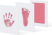 2 STUKS | Roze Inkt | Baby Handafdruk | Baby Voetafdruk | Babyshower | Kraamcadeau | Eenvoudig Te Reinigen | Alternatief Voor Gipsafdruk