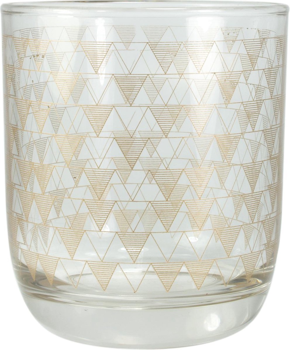 TAK Design Drinkglas Triangle Patterns Laag - Glas - Ø7,8 x 8,8 cm - Koper