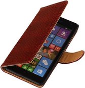 Snake Bookstyle Wallet Case Hoesjes voor Microsoft Lumia 535 Rood