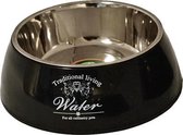 Hondeneetbak plastic/RVS water/food 18 cm zwart