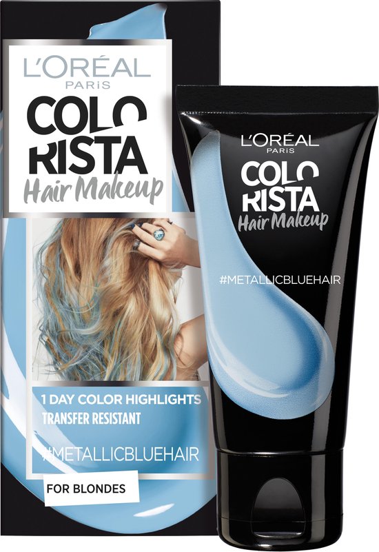 L'Oréal Paris Colorista Hair Makeup - Metallicblue - Haarkleuring bol.com