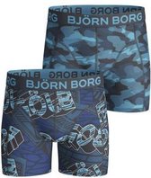 Bjorn Borg Shorts BB Björn Identity & BB Camoline - Ondergoed - Jongens - 2 Pack - Total Eclipse - Maat 122