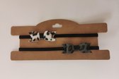 Leopard | Luipaardprint | Wit & Grijze Haarband met Strik|Meisje 1 tot 6 jaar | Baby Meisje | Set van 2
