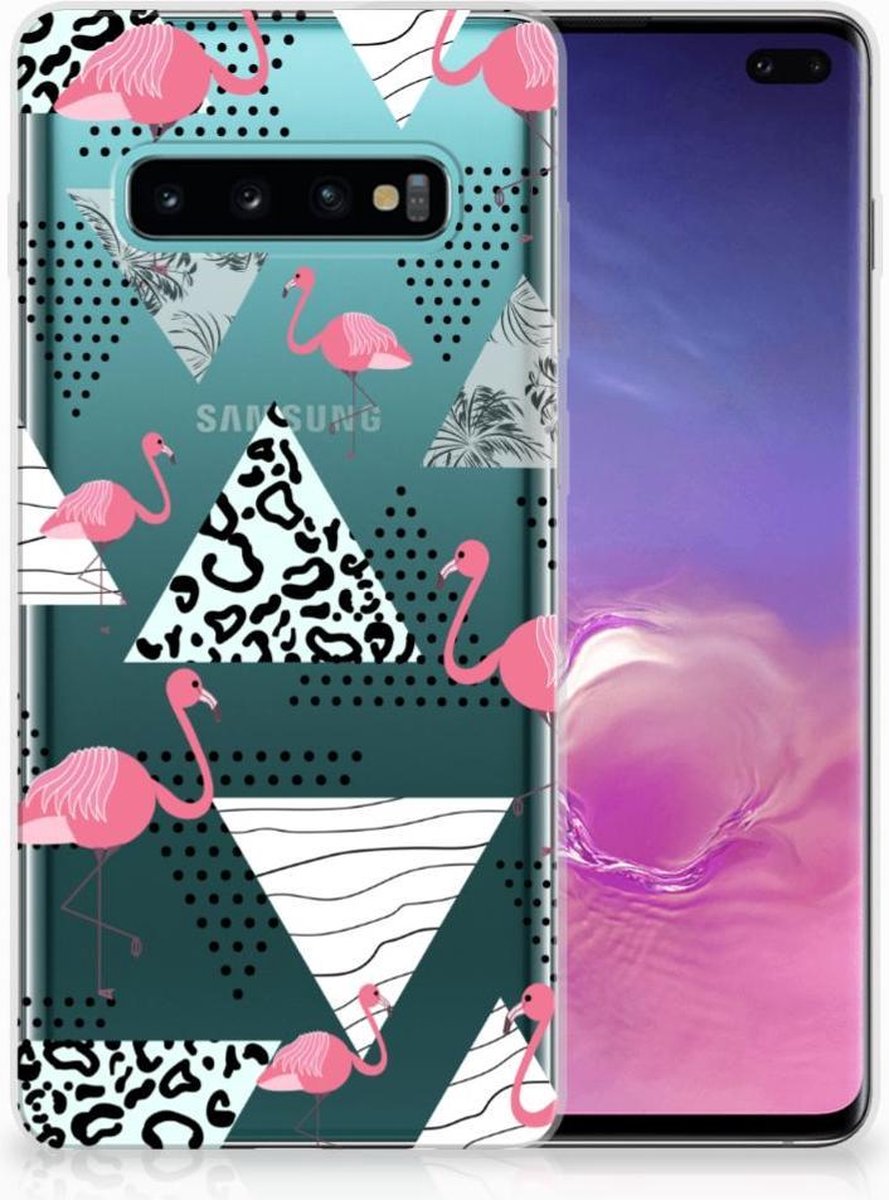 Samsung Galaxy S10 Plus TPU Hoesje Flamingo Triangle