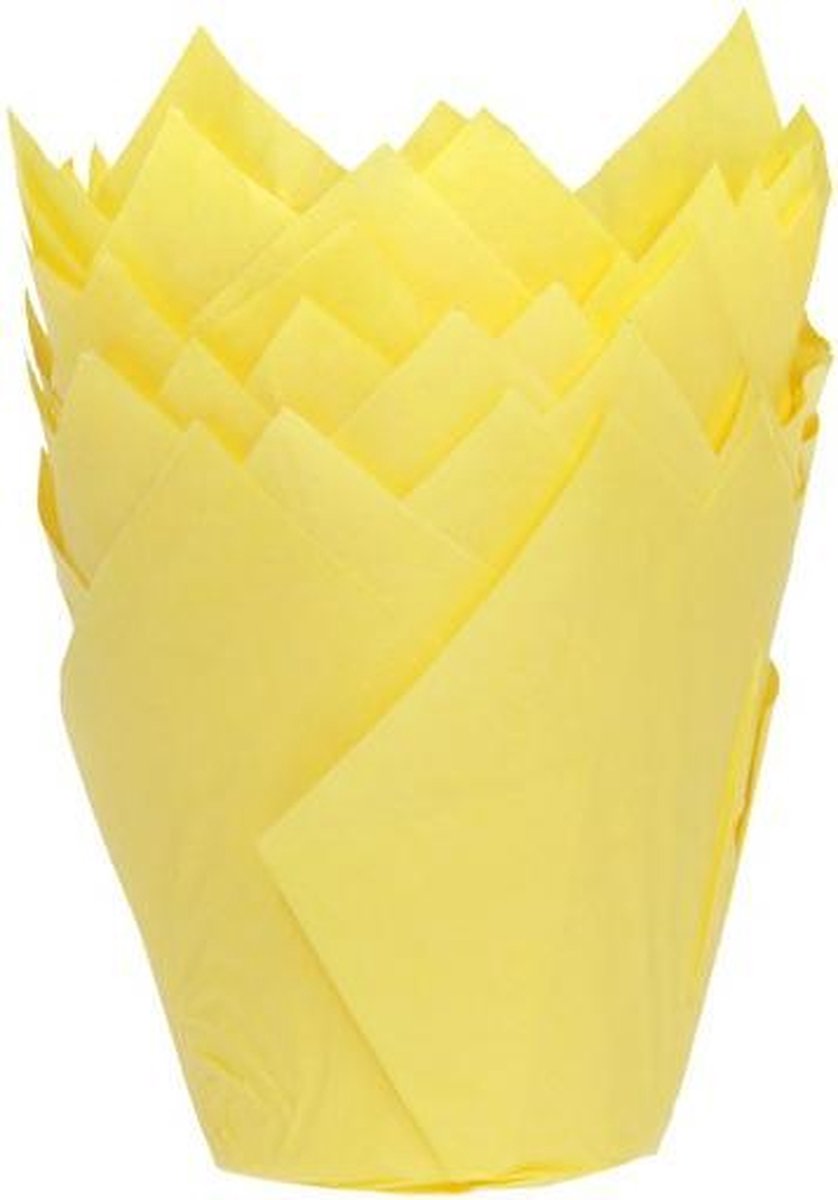 House of Marie Muffin Vormpjes Tulp Geel pk/36