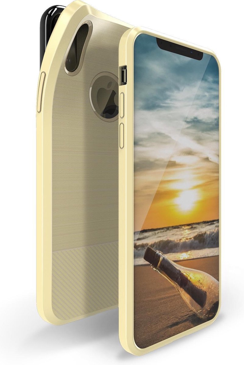 Apple iPhone X | Xs TPU Hoesje Geborsteld Goud