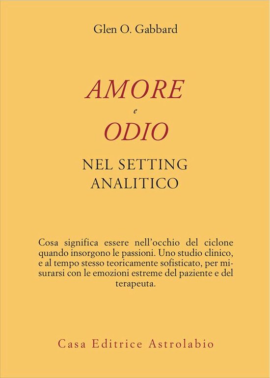 Amore e odio nel setting analitico - cover