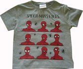 Marvel Ultimate Spider-Man - T-shirt - Model "Many Faces of Spider-Man" - Grijs - 98 cm - 3 jaar - 100% Katoen