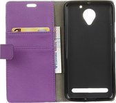 Lenovo C2 Power Litchi cover paars wallet case hoesje