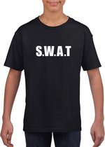 Politie SWAT tekst t-shirt zwart kinderen XL (158-164)