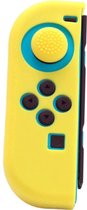 Silicone Skin - Links - Geel + Grips - voor Joy Con Controller geschikt voor Nintendo (OLED) Switch