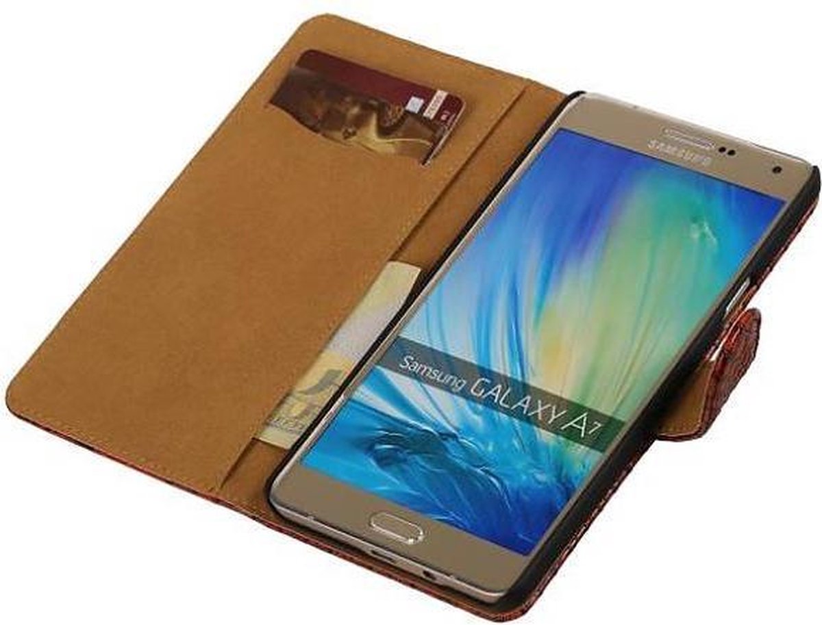 Slang Bookstyle Hoes - Geschikt voor Samsung Galaxy A7 Rood