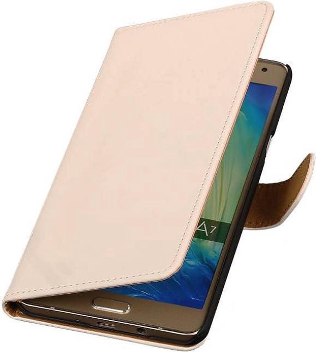 Effen Bookstyle Hoes Geschikt voor Samsung Galaxy A7 Wit